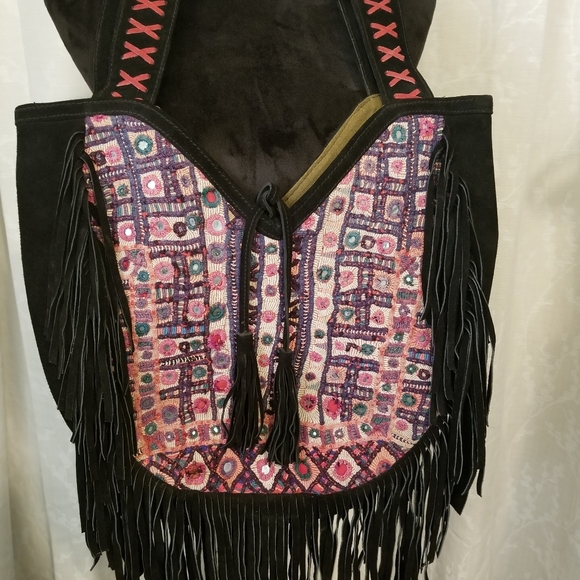 None Handbags - Boho Hobo suede leather purse